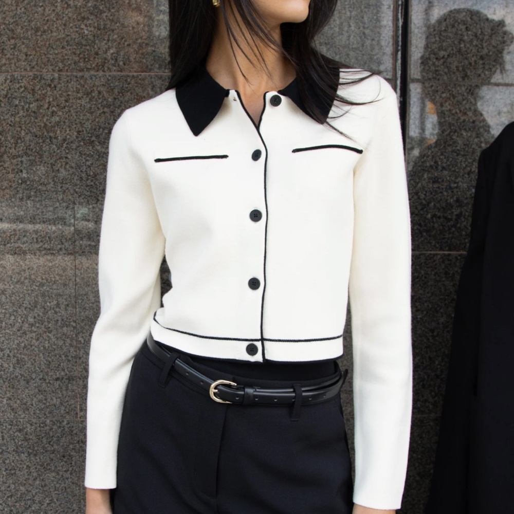 Black and cream cardigan
